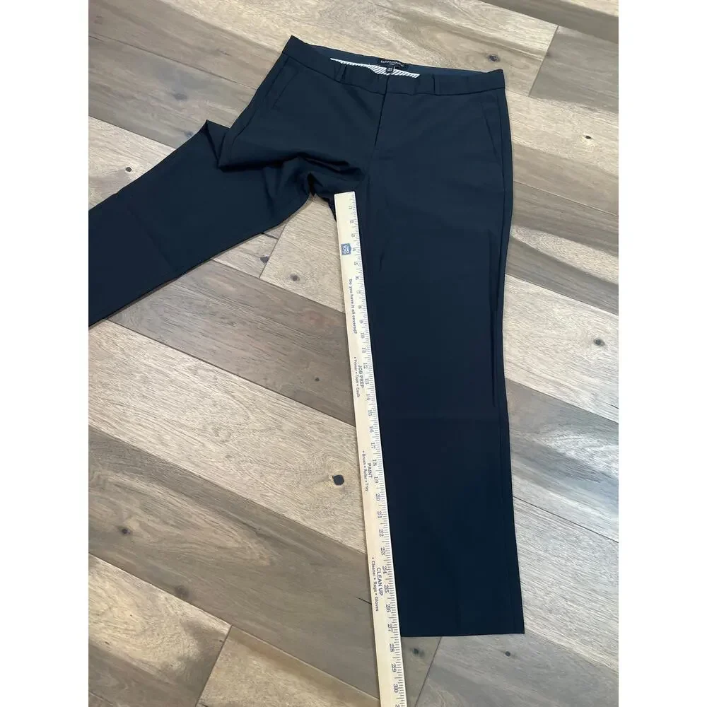 Banana Republic Ryan Pants Size 6S Black Wool Blend Mid Rise Tailored Ankle